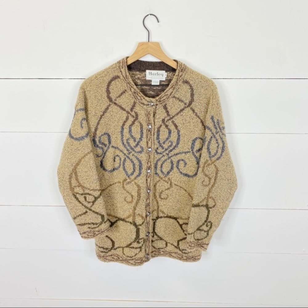 Harley of Scotland Wool Blend Cardigan Jacket
